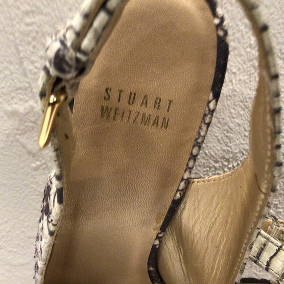 Stuart Weitzman Jean Peep Toe Wedge Sandal - Picture 9 of 13